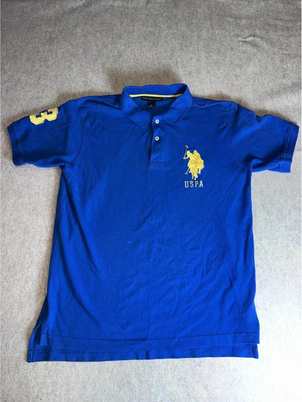 US POLO ASSN USPA Embroidered Polo Shirt Big Pony Color Logo #3 Navy Size M